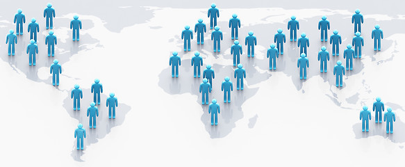 Image showing People over world map