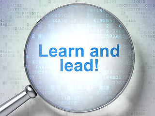 Image showing Words Learn and lead! on digital background
