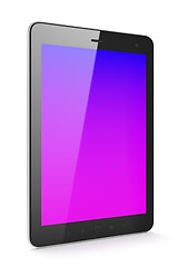 Image showing Beautiful black tablet pc on white background