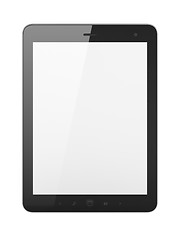 Image showing Black tablet pc on white background