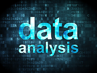 Image showing Information concept: data analysis on digital background