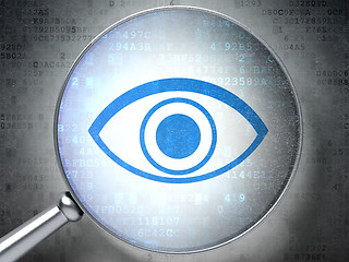 Image showing Eye icon on digital background