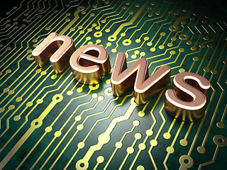 Image showing News concept: circuit board with word New