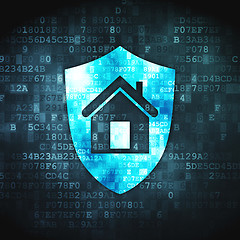 Image showing Protection concept: Shield on digital background