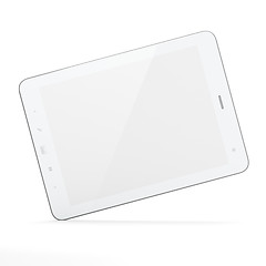 Image showing Beautiful white tablet pc on white background