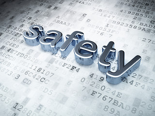 Image showing Security concept: Silver Safety on digital background