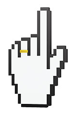Image showing Hand-shaped cursor with wedding ring on finger