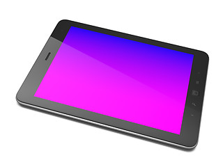 Image showing Beautiful black tablet pc on white background