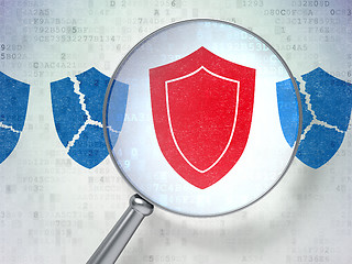 Image showing Shields icons on digital background