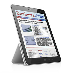 Image showing Digital news on tablet computer screen