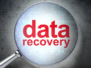 Image showing Information concept: optical glass with words Data Recovery
