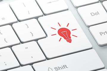 Image showing Business concept: computer keyboard with Light Bulb