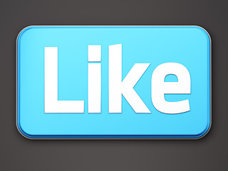 Image showing &quot;Like&quot; button 3d  render on white