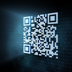 Image showing Pixeled QR code illustration