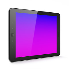 Image showing Beautiful black tablet pc on white background