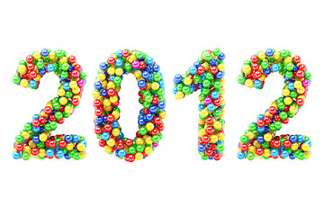 Image showing Colorful 2012 numbers on white