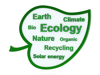 Image showing Speech bubble or tag cloud with ecological words