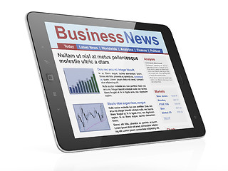 Image showing Digital news on tablet computer screen