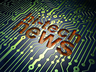 Image showing News concept: circuit board with word Hi-tech News