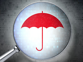 Image showing Umbrella icon on digital background