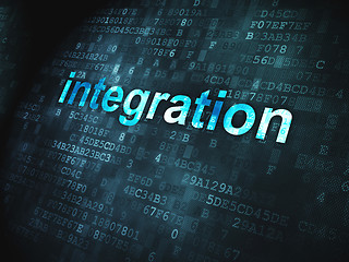 Image showing Finance concept: Integration on digital background