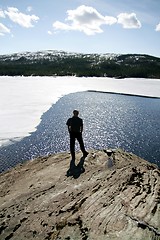 Image showing Man by a lake