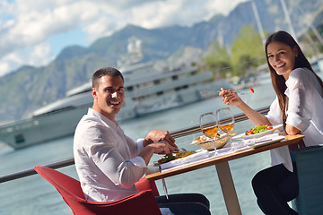 Image showing couple having lanch at beautiful restaurant