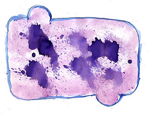 Image showing abstract drawing stroke ink watercolor brush blue, purple water 
