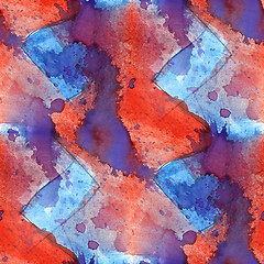 Image showing colorful pattern water texture paint blue, red abstract color se