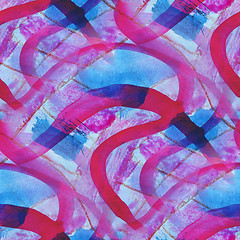 Image showing colorful pattern water texture blue, pink paint abstract color s