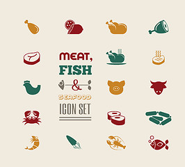 Image showing Meat Icon Set