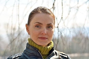 Image showing Portrait of a beautiful woman in nature