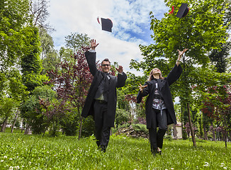 Image showing Happy Couple in the Graduation Day