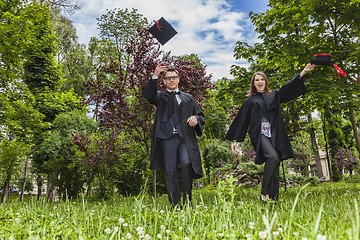 Image showing Happy Couple in the Graduation Day