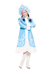 Image showing Attractive woman in a suit of snow maiden