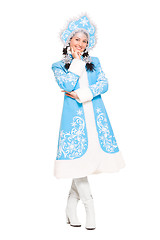 Image showing Pretty woman in snow maiden costume