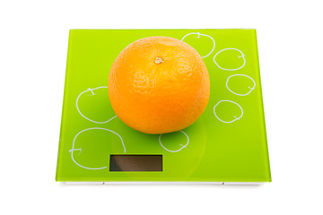 Image showing Sweet orange on scales