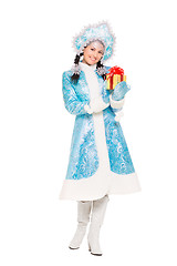 Image showing Beautiful woman in a suit of snow maiden