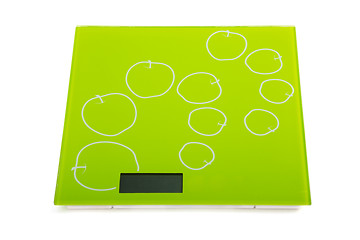 Image showing Green square kitchen scale