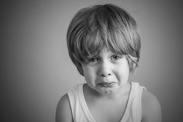 Image showing Sad Young Boy