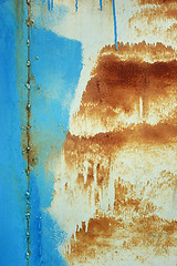 Image showing Painted rusty metal surface