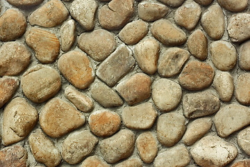 Image showing Old wall with rounded large boulders