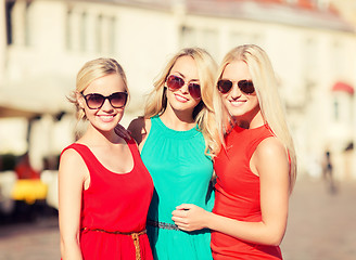 Image showing three beautiful women in the city