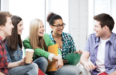 Image showing students communicating and laughing at school