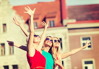 Image showing three beautiful women in the city