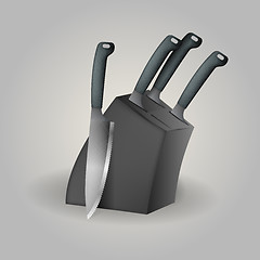 Image showing Illustration of knife set