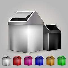 Image showing Illustration of dustbins