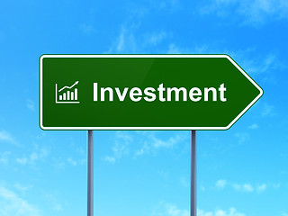 Image showing Finance concept: Investment and Growth Graph on road sign background