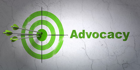 Image showing Law concept: target and Advocacy on wall background