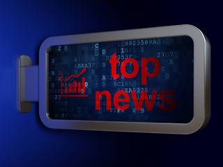 Image showing News concept: Top News and Growth Graph on billboard background